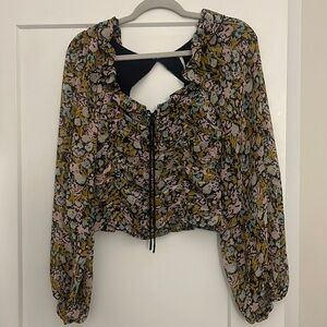 Free People Ruched Long Sleeve Top